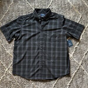 George Men's Black Plaid Button-Down Shirt